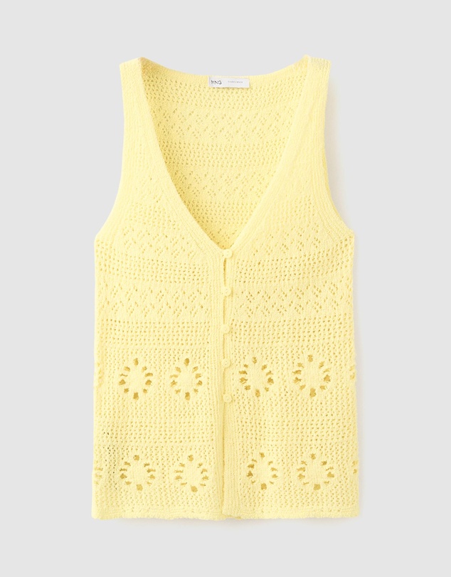 M.N.G - Crochet Buttoned Vest