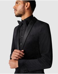 Politix - Slim Fit Detachable Shawl Collar Velvet Tuxedo Jacket
