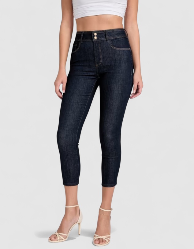 GUESS - Eco High-Rise Shape Up Capri Jeans in Dark Wash