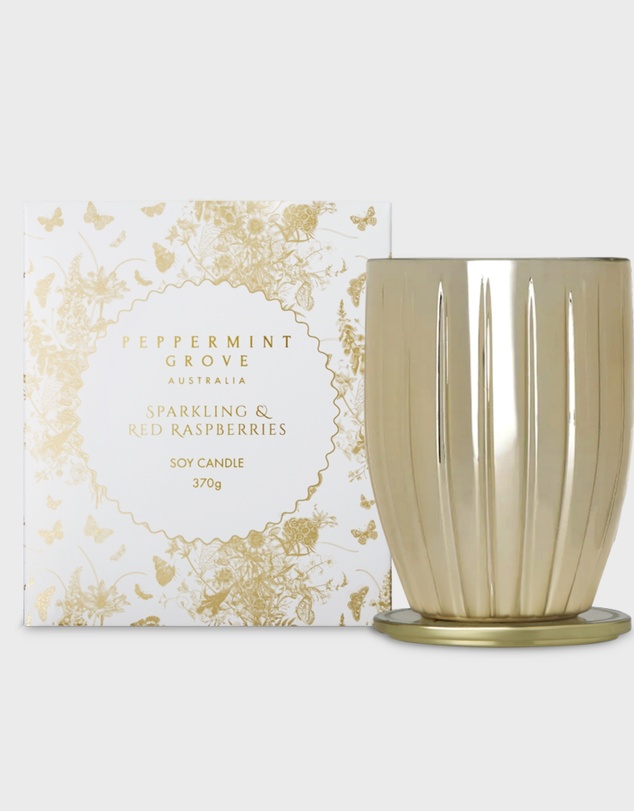 Peppermint Grove - Sparkling & Red Raspberries Soy Candle 370g