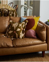 Mosey Me - Olive Poppy Linen Cushion Cover
