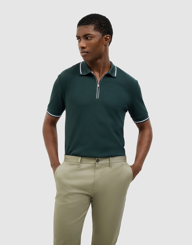 Politix - Morgan Textured Zip-up Polo