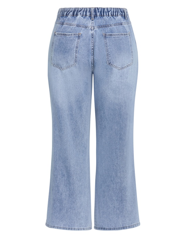 City Chic - Plus size Harley Fit Talia Wide Leg Jean - light wash