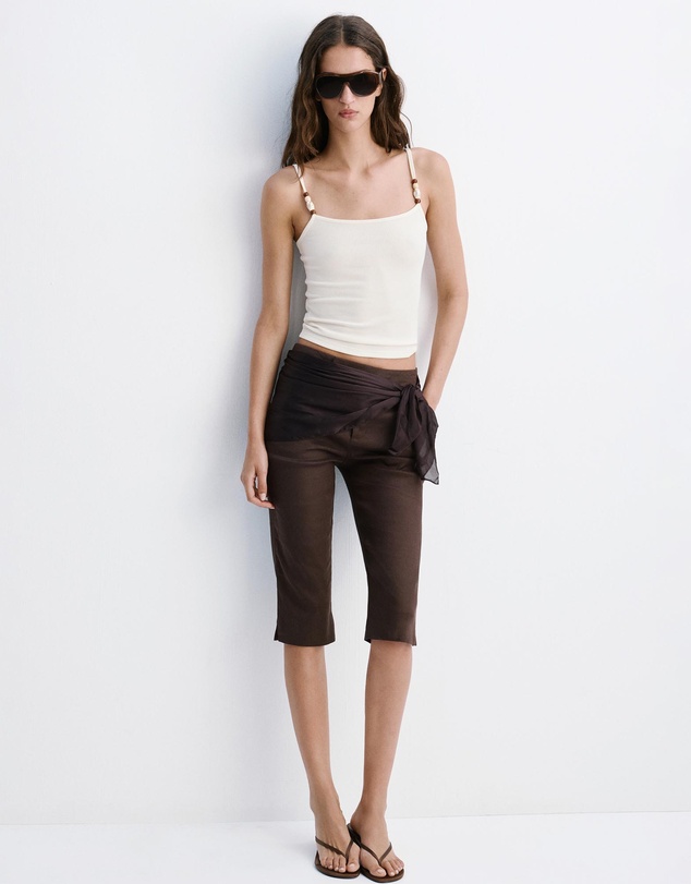 M.N.G - Thin Strap Embellished Top