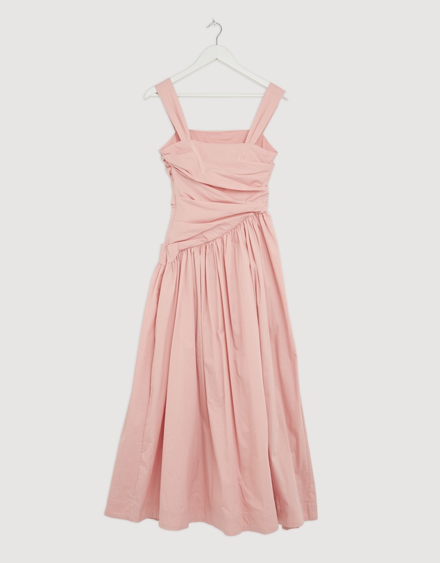 Revibe - Repaired AERE Kylara Ruched Midi Dress - AU 8
