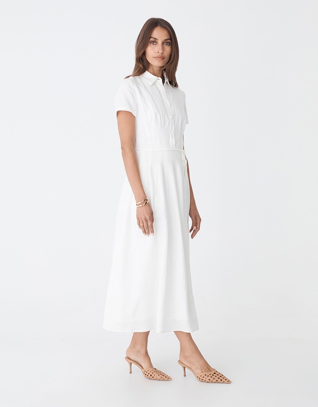 Forcast - Sophie Pleat Waist Linen Dress