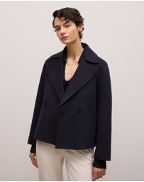 Trenery - Double Faced Wool Peacoat in Night Sky