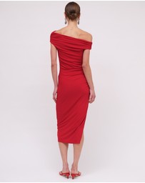 Suboo - Theta Crepe Jersey Off Shoulder Midi