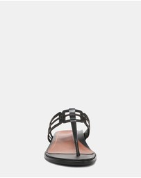 Vionic - Alvana Toe Post Sandal - Black Leather