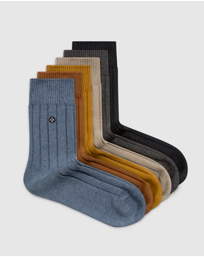 Sockdaily - Pocket 6 Pack Quarter Socks