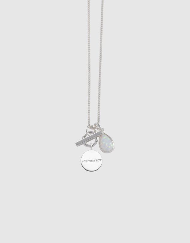 Von Treskow - Box Chain Necklace with Pear Czelline Opal