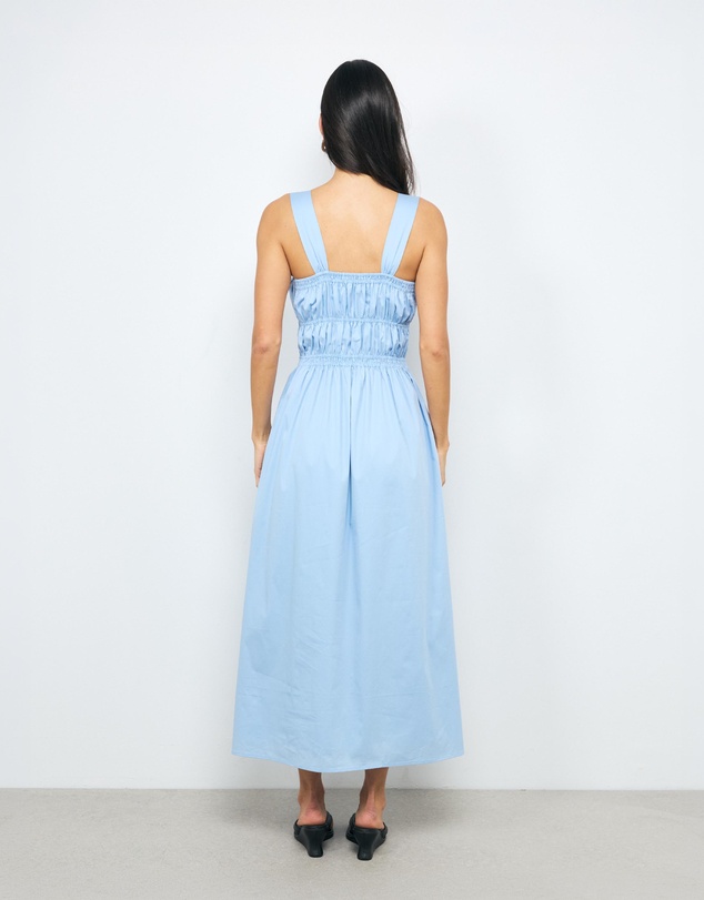 AERE - Freya Shirred Cotton Midi Dress