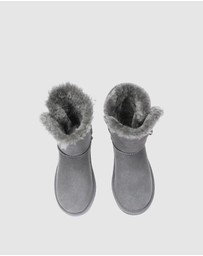 EVERAU - Australian Shepherd Ugg Short Button Sheepskin Upper UGG Boots