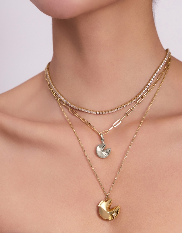 Wanderlust + Co - Petite Fortune Cookie Silver Locket Charm
