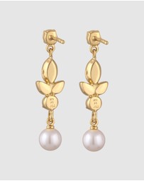 Elli Jewelry - Earrings Stud Pearl 925 Sterling Silver Gold-Plated