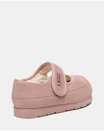 EVERAU - Australian Shepherd Ugg Millie Kids Cow Suede Upper Loafer Oxfords Flats
