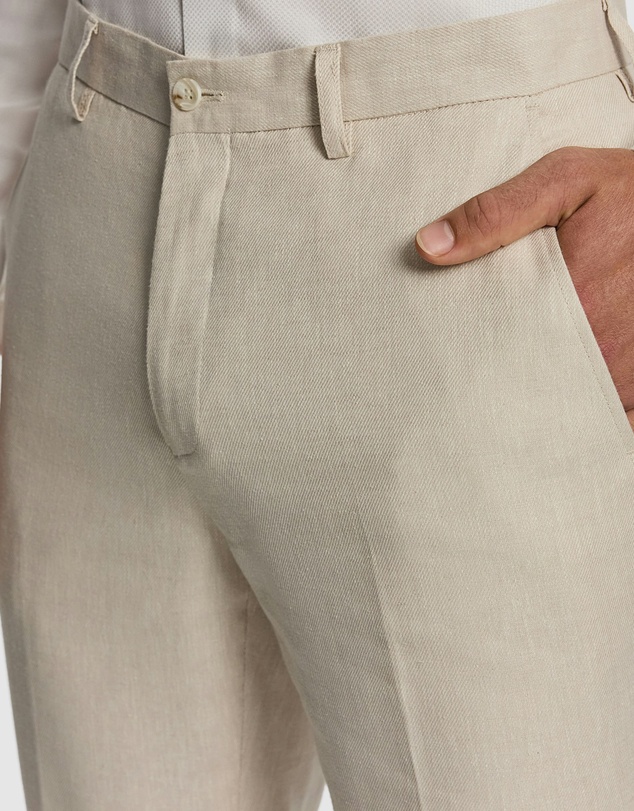 yd. - Carter Stretch Linen Blend Slim Tapered Dress Pant