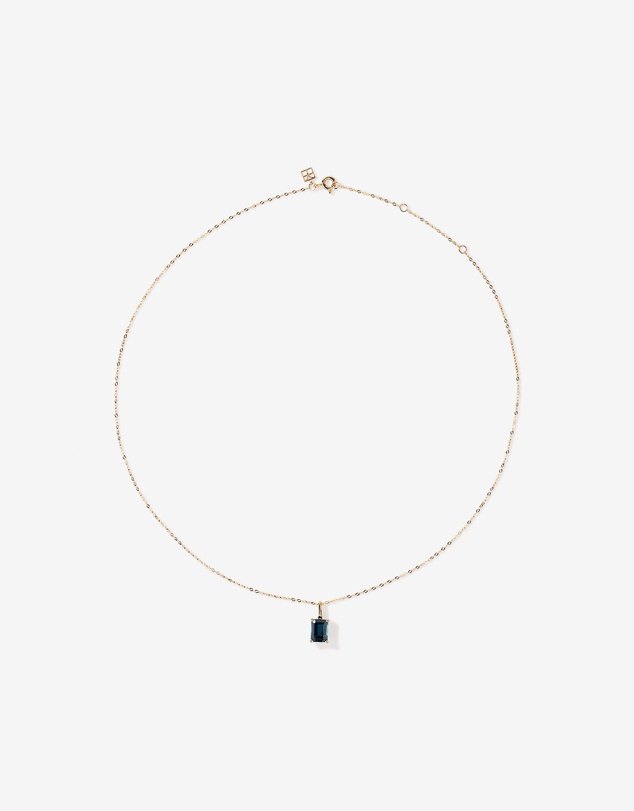 Michael Hill - Emerald Cut London Blue Topaz Gemstone Pendant Necklace in 10kt Yellow Gold