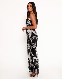 Petal & Pup - Angelique Pleated Jumpsuit - Black Floral