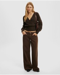 Cotton On - Softest Luxe Mock Wrap Knit Top