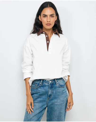 AERE - Rory Contrast Collar Polo