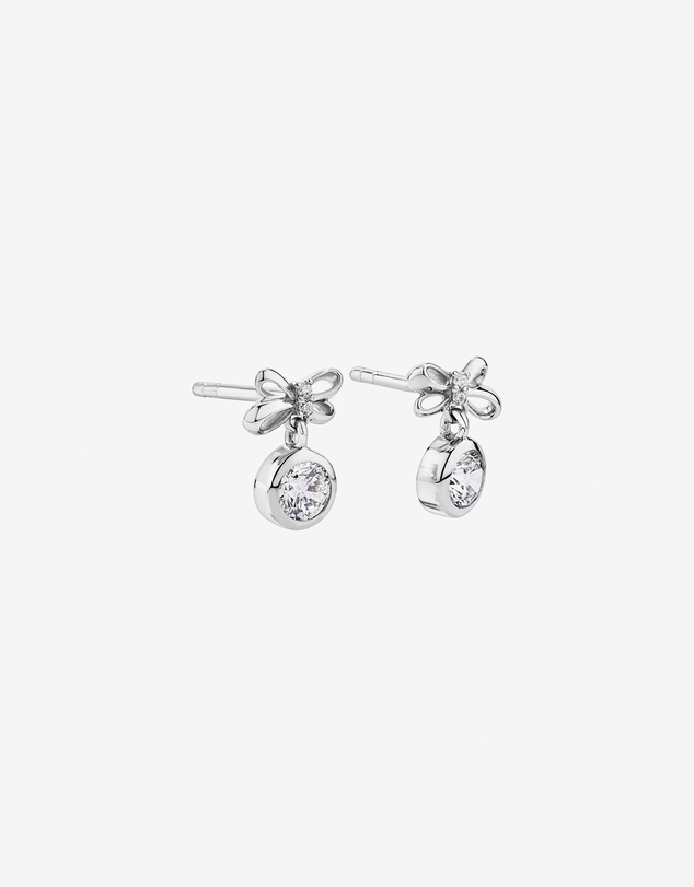 Michael Hill - Bow and Bauble Christmas Stud Earrings with Cubic Zirconia in Sterling Silver