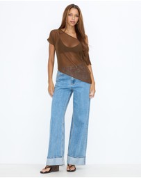 Dazie - Ava Chiffon Asymmetrical Top