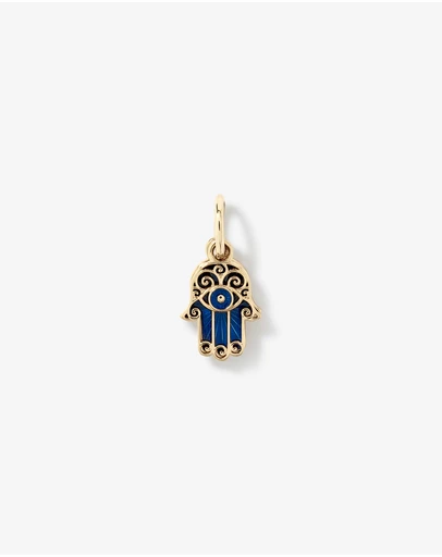 Michael Hill - Hamsa Pendant with Blue Enamel Evil Eye in 10kt Yellow Gold
