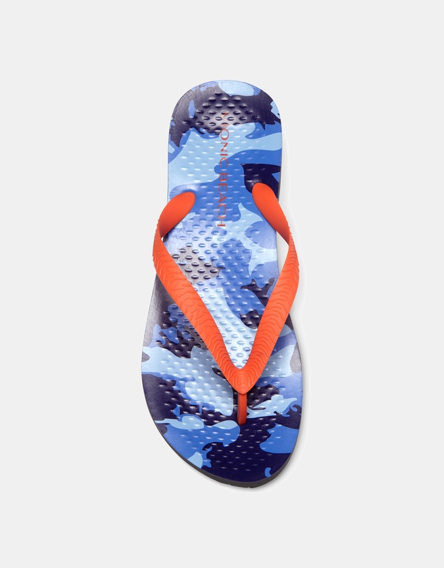 Vionic - Beach Manly Toe Post Sandal - Blue Camo Orange