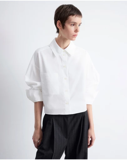 & Other Stories - Cropped Oversized Cotton Shirt