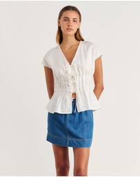Jag - Delphine Pintuck Linen Blouse