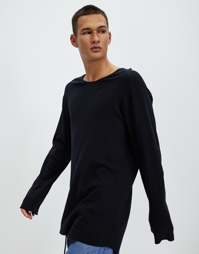 Surrounded By Ghosts - The Diaspore Rib Knit Long Sleeve Tail T-Shirt