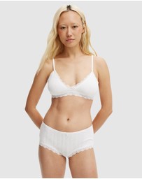Cotton On Body - Organic Cotton Lace Triangle Padded Bralette
