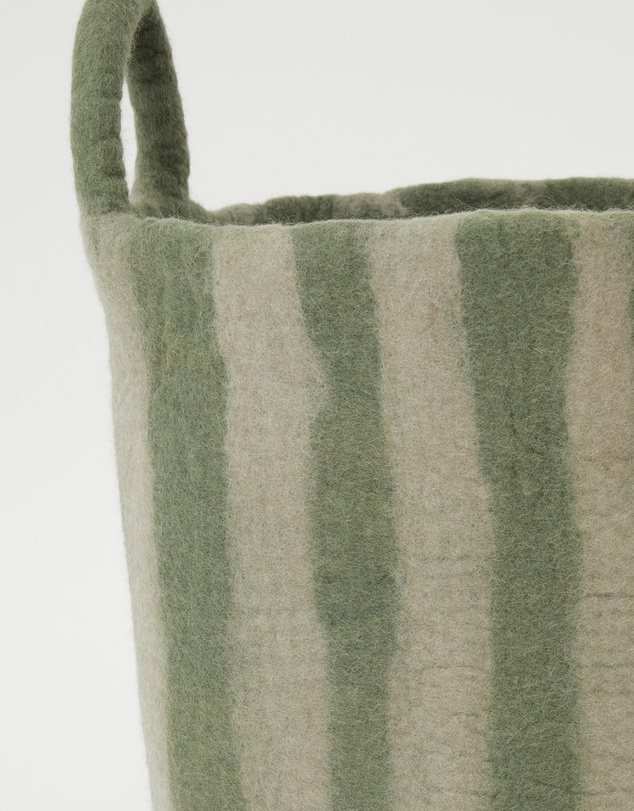 Phile - Toy Basket in Green Stripe - Large