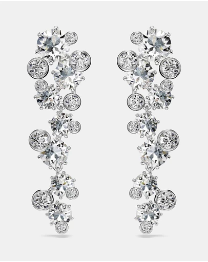 Swarovski - Constella Drop Earrings, Mixed Cuts, White, Rhodium-Plated