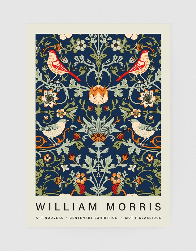 Inka Arthouse - Flowers & Birds by William Morris Art Print