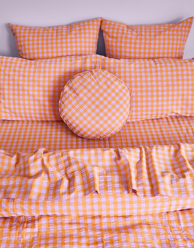Mosey Me - Kumquat Bloom Seersucker Standard Pillowcase Set