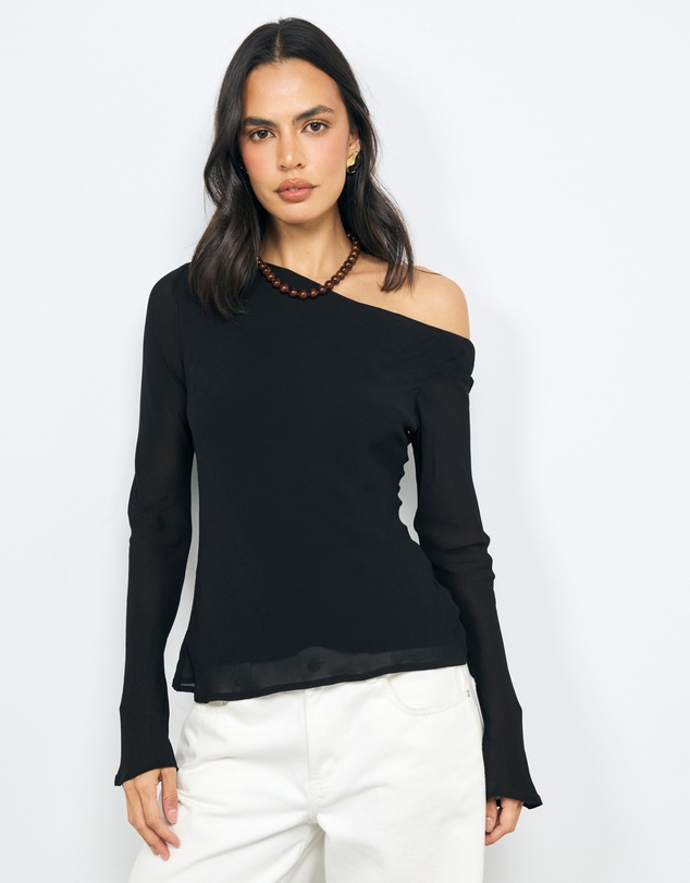AERE - Off Shoulder Georgette Top