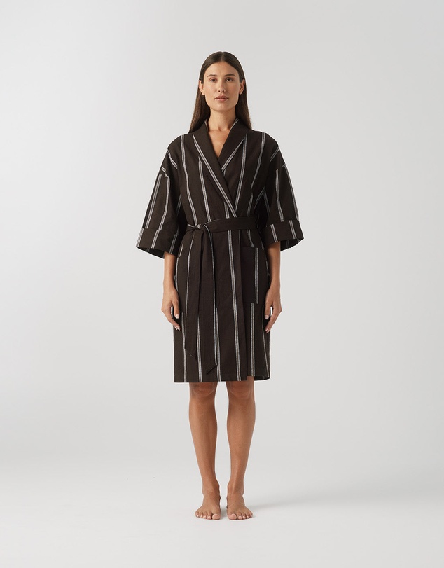 Hommey - Striped Ramie Robe