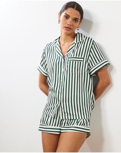 Green & White Stripe