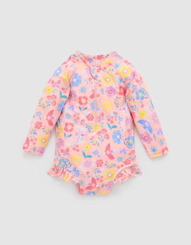 Purebaby - Printed Long Sleeve Swimsuit- Kids-Babies
