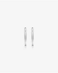 Michael Hill - Huggie Paperclip Earrings in Silver