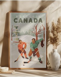 Olive et Oriel - Montreal Canada Pond Hockey Guys by The Whiskey Ginger Art Print