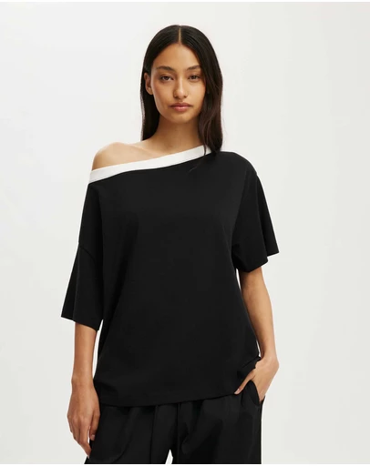 Cotton On - Boxy Off Shoulder Short Sleeve Tee