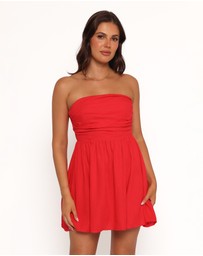 Petal & Pup - Katy Strapless Mini Dress - Red