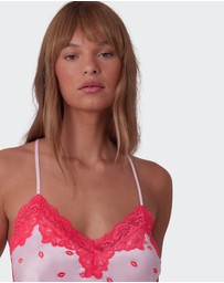 Bras N Things - Angelica Kisses Cami - Print/Pink