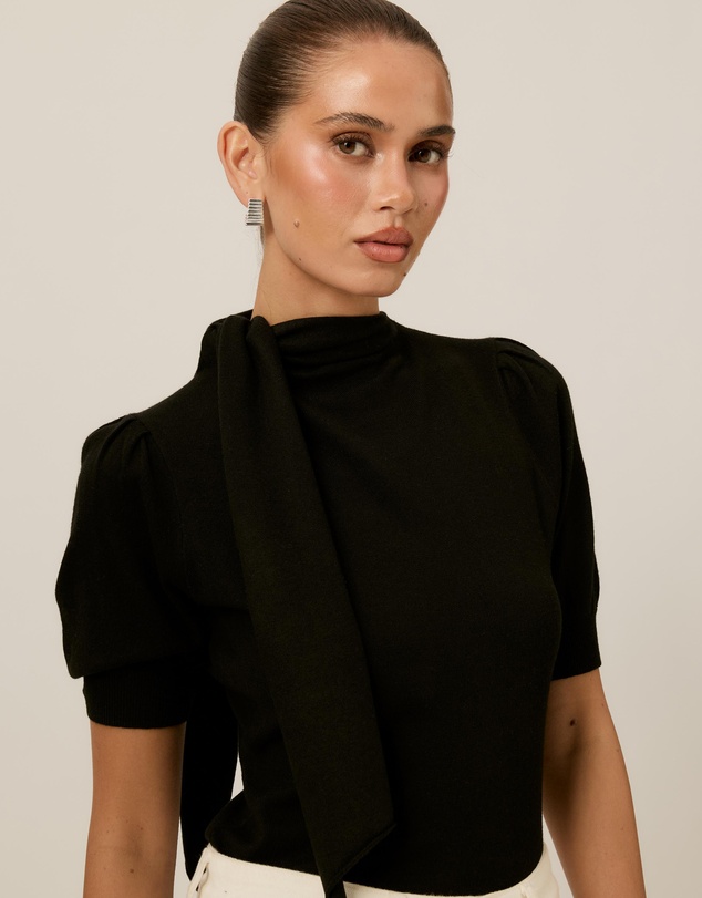 Tussah - Alice Neck Tie Knitted Top