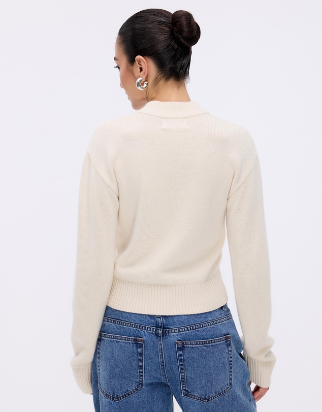 Minima Esenciales - Alma Wool Cashmere Blend Knit Bomber Cardigan
