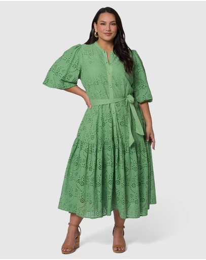 Something 4 Olivia - Juno Broderie Midi Dress
