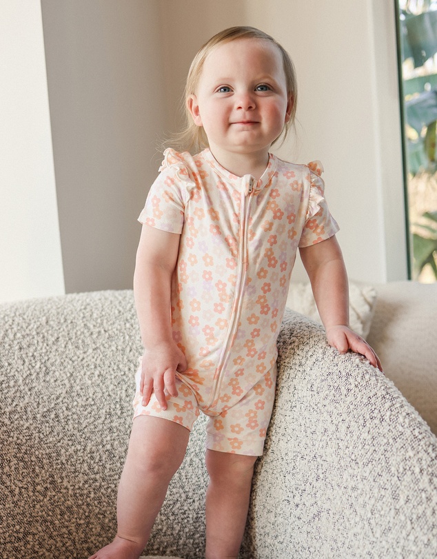 Kynd Baby - Frill Short Sleeve Onesie in Blooms